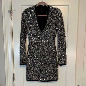 Rachel Zoe Sequin Black Dress in size 0